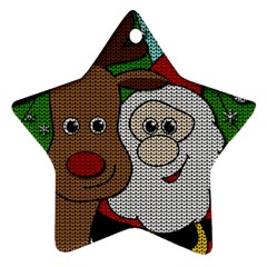 Santa and Rudolph selfie  Ornament (Star)