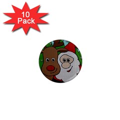 Santa and Rudolph selfie  1  Mini Magnet (10 pack) 