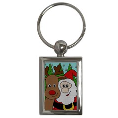 Santa and Rudolph selfie  Key Chains (Rectangle) 