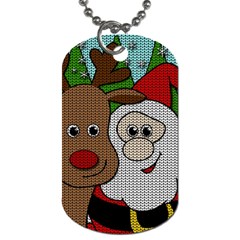 Santa and Rudolph selfie  Dog Tag (One Side)