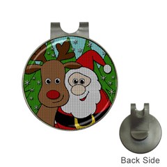 Santa and Rudolph selfie  Hat Clips with Golf Markers