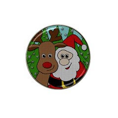 Santa and Rudolph selfie  Hat Clip Ball Marker