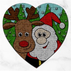 Santa And Rudolph Selfie  Jigsaw Puzzle (heart) by Valentinaart