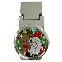 Santa and Rudolph selfie  Money Clip Watches