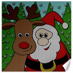 Santa and Rudolph selfie  Canvas 12  x 12  