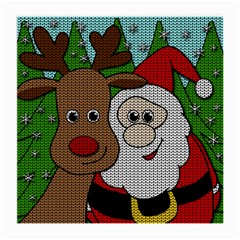 Santa and Rudolph selfie  Medium Glasses Cloth (2-Side)