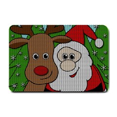 Santa and Rudolph selfie  Small Doormat 