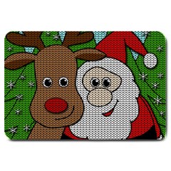 Santa and Rudolph selfie  Large Doormat 