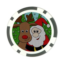 Santa and Rudolph selfie  Poker Chip Card Guard