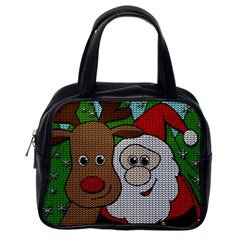 Santa and Rudolph selfie  Classic Handbags (One Side)