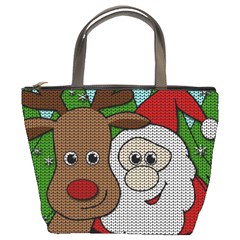 Santa and Rudolph selfie  Bucket Bags