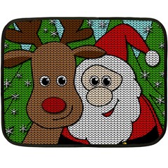 Santa and Rudolph selfie  Fleece Blanket (Mini)