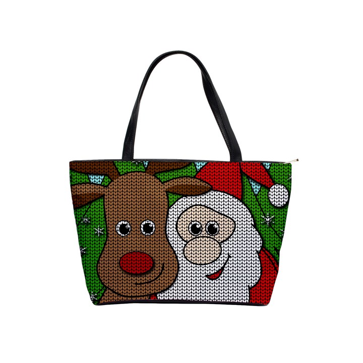 Santa and Rudolph selfie  Shoulder Handbags