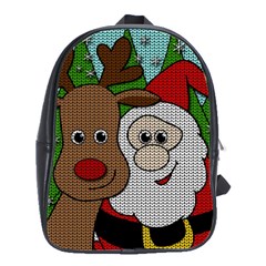 Santa and Rudolph selfie  School Bag (Large)