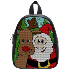 Santa and Rudolph selfie  School Bag (Small)