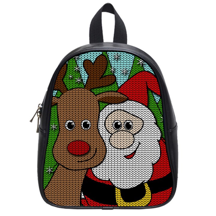 Santa and Rudolph selfie  School Bag (Small)