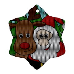 Santa and Rudolph selfie  Ornament (Snowflake)