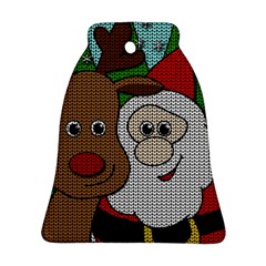 Santa and Rudolph selfie  Bell Ornament (Two Sides)