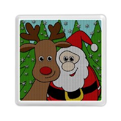 Santa and Rudolph selfie  Memory Card Reader (Square) 