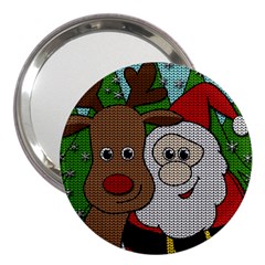 Santa and Rudolph selfie  3  Handbag Mirrors