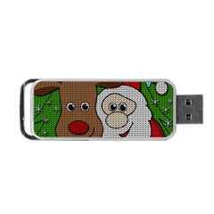 Santa and Rudolph selfie  Portable USB Flash (One Side)