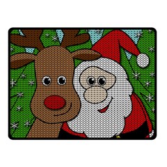 Santa and Rudolph selfie  Double Sided Fleece Blanket (Small) 