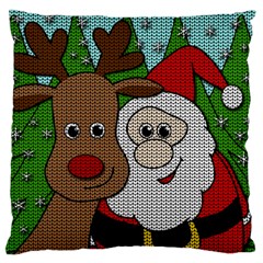 Santa and Rudolph selfie  Standard Flano Cushion Case (One Side)