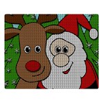 Santa and Rudolph selfie  Double Sided Flano Blanket (Large)  80 x60  Blanket Front