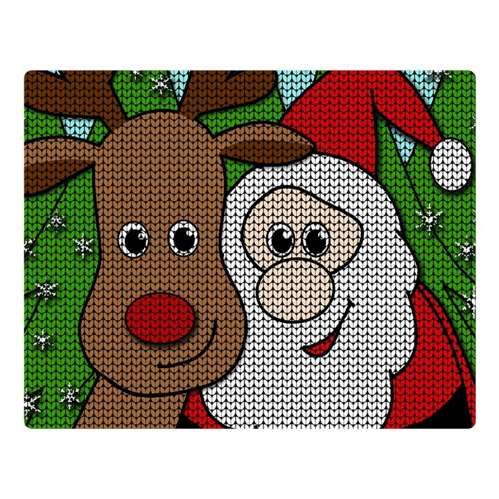 Santa and Rudolph selfie  Double Sided Flano Blanket (Large) 