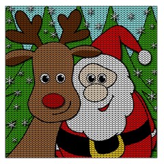 Santa and Rudolph selfie  Large Satin Scarf (Square)