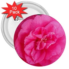 Pink Flower Japanese Tea Rose Floral Design 3  Buttons (10 Pack)  by yoursparklingshop