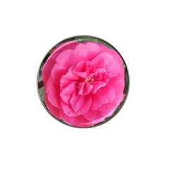 Pink Flower Japanese Tea Rose Floral Design Hat Clip Ball Marker by yoursparklingshop