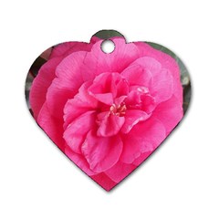 Pink Flower Japanese Tea Rose Floral Design Dog Tag Heart (one Side) by yoursparklingshop