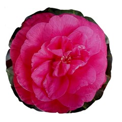 Pink Flower Japanese Tea Rose Floral Design Large 18  Premium Flano Round Cushions by yoursparklingshop