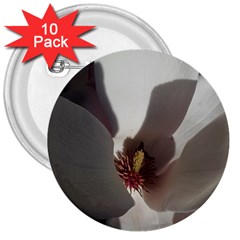 Magnolia Floral Flower Pink White 3  Buttons (10 Pack)  by yoursparklingshop