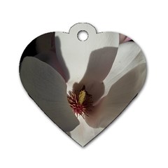 Magnolia Floral Flower Pink White Dog Tag Heart (two Sides) by yoursparklingshop