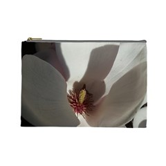 Magnolia Floral Flower Pink White Cosmetic Bag (large)  by yoursparklingshop