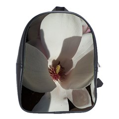 Magnolia Floral Flower Pink White School Bag (xl) by yoursparklingshop