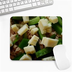 Cheese And Peppers Green Yellow Funny Design Large Mousepads by yoursparklingshop