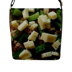 Cheese And Peppers Green Yellow Funny Design Flap Messenger Bag (l)  by yoursparklingshop