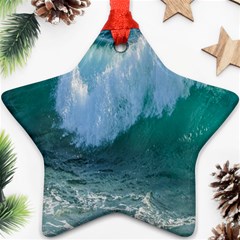 Awesome Wave Ocean Photography Ornament (star) by yoursparklingshop