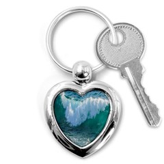 Awesome Wave Ocean Photography Key Chains (heart)  by yoursparklingshop