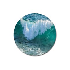 Awesome Wave Ocean Photography Magnet 3  (round) by yoursparklingshop