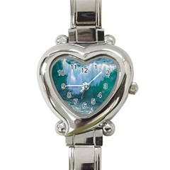 Awesome Wave Ocean Photography Heart Italian Charm Watch by yoursparklingshop