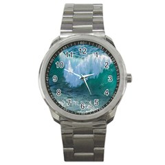 Awesome Wave Ocean Photography Sport Metal Watch by yoursparklingshop