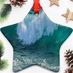 Awesome Wave Ocean Photography Star Ornament (Two Sides) Front