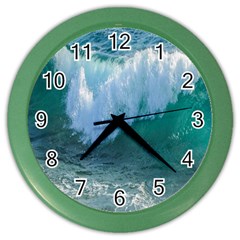 Awesome Wave Ocean Photography Color Wall Clocks by yoursparklingshop