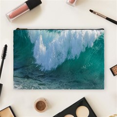 Awesome Wave Ocean Photography Cosmetic Bag (large)  by yoursparklingshop