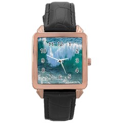 Awesome Wave Ocean Photography Rose Gold Leather Watch  by yoursparklingshop