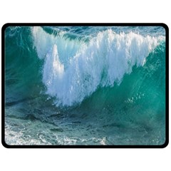 Awesome Wave Ocean Photography Double Sided Fleece Blanket (large)  by yoursparklingshop